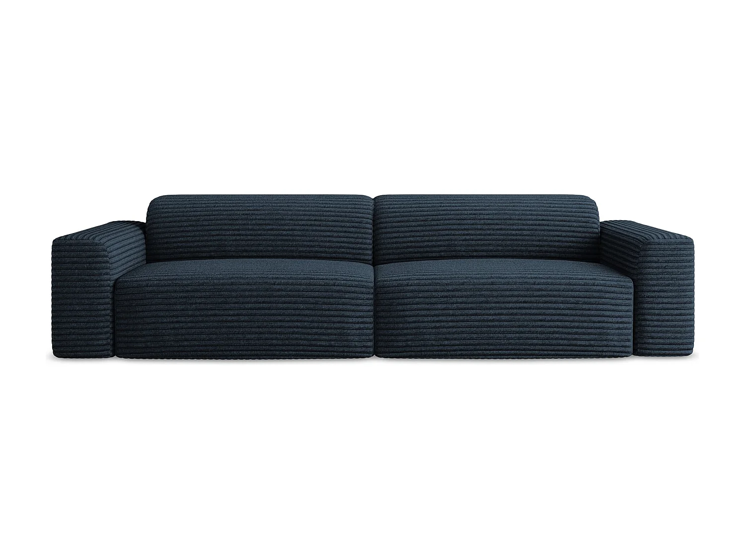 Vierzits modulaire bank van koningsblauw ribfluweel - KELI