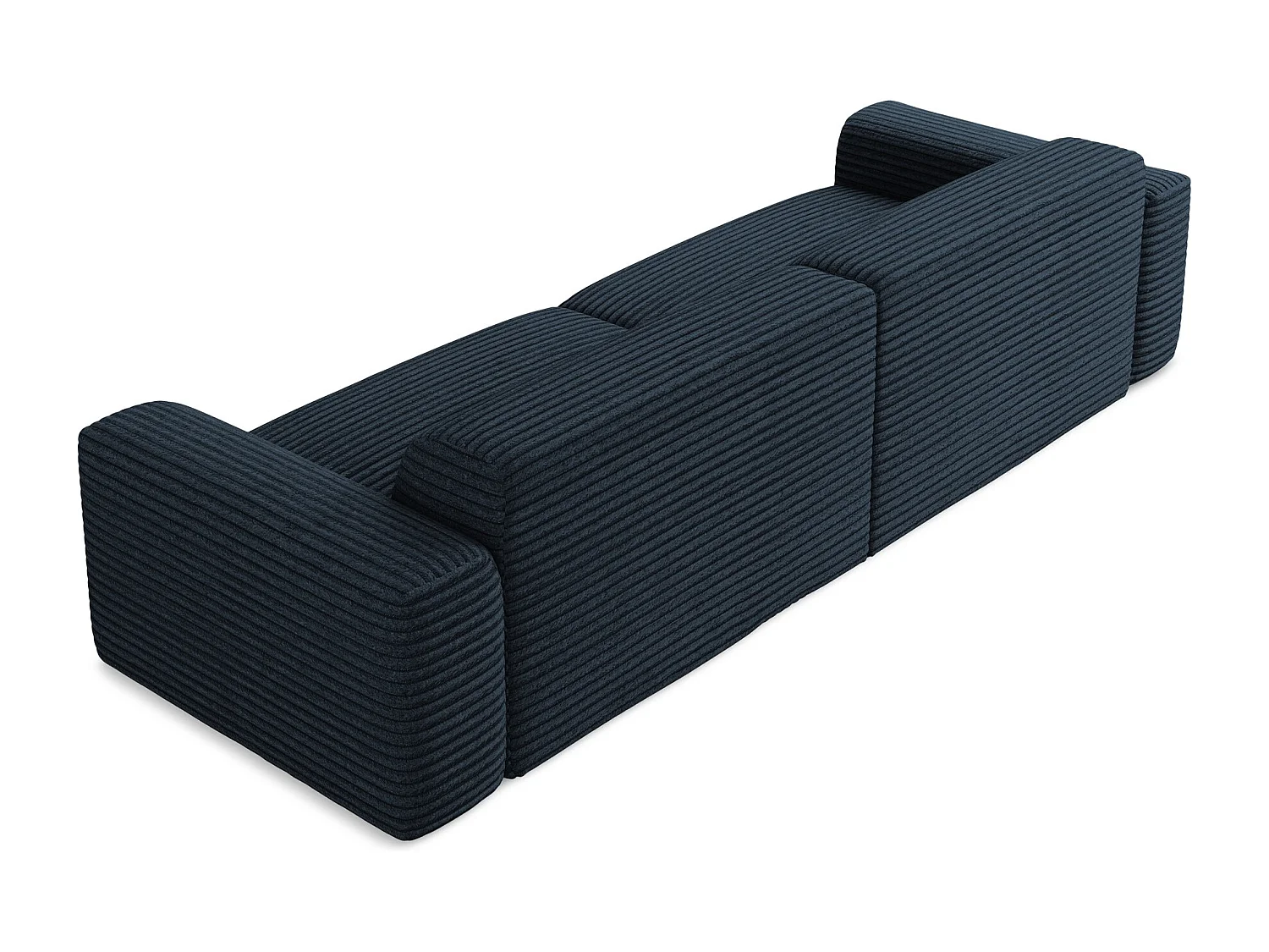 Vierzits modulaire bank van koningsblauw ribfluweel - KELI