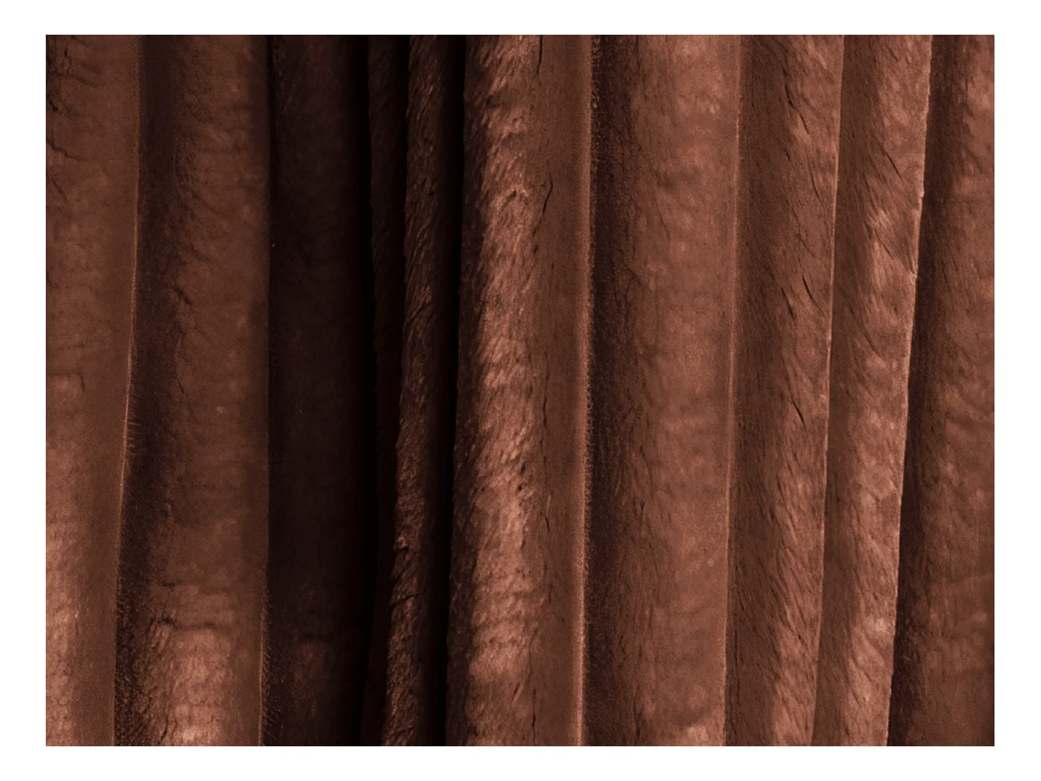 Tweezits modulaire bank van terracotta ribfluweel - KELI