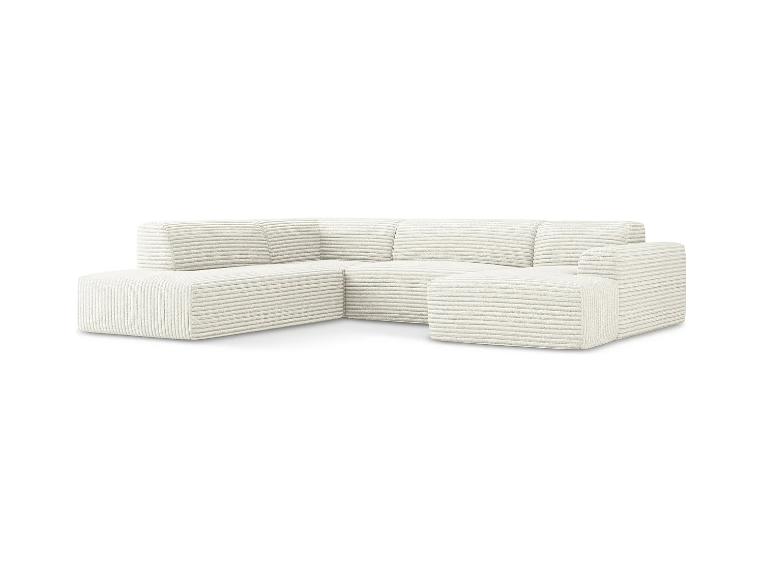 Große Wohnlandschaft Links - - Cord - Hell beige - KELI