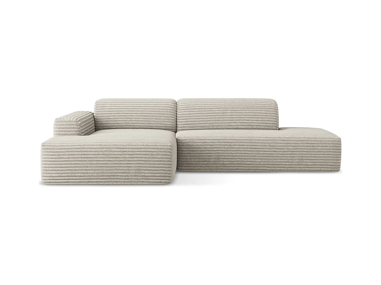 3-Sitzer Modulares Ecksofa - Ecke Rechts - Cord - Dunkelbeige - KELI