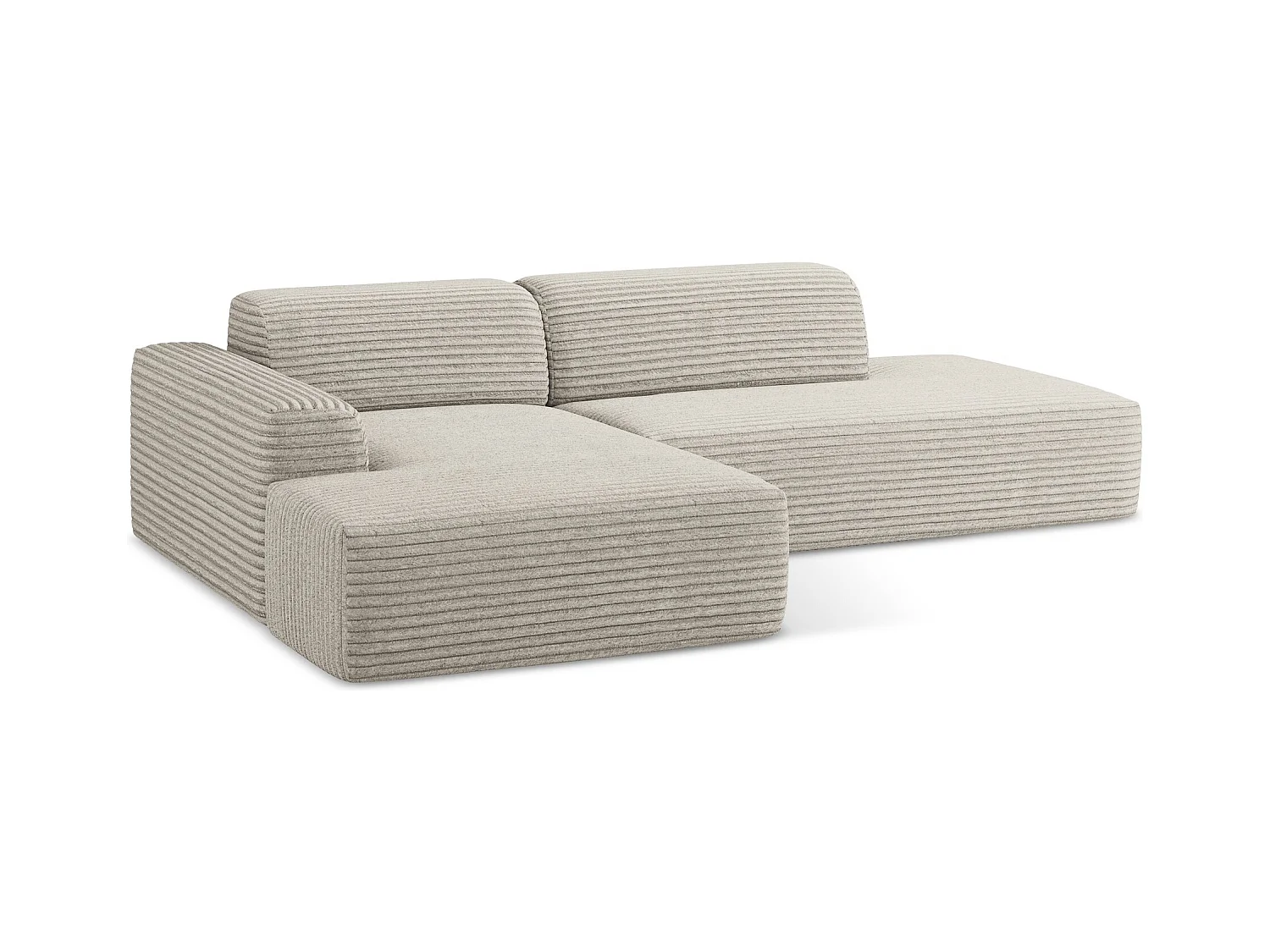 3-Sitzer Modulares Ecksofa - Ecke Rechts - Cord - Dunkelbeige - KELI