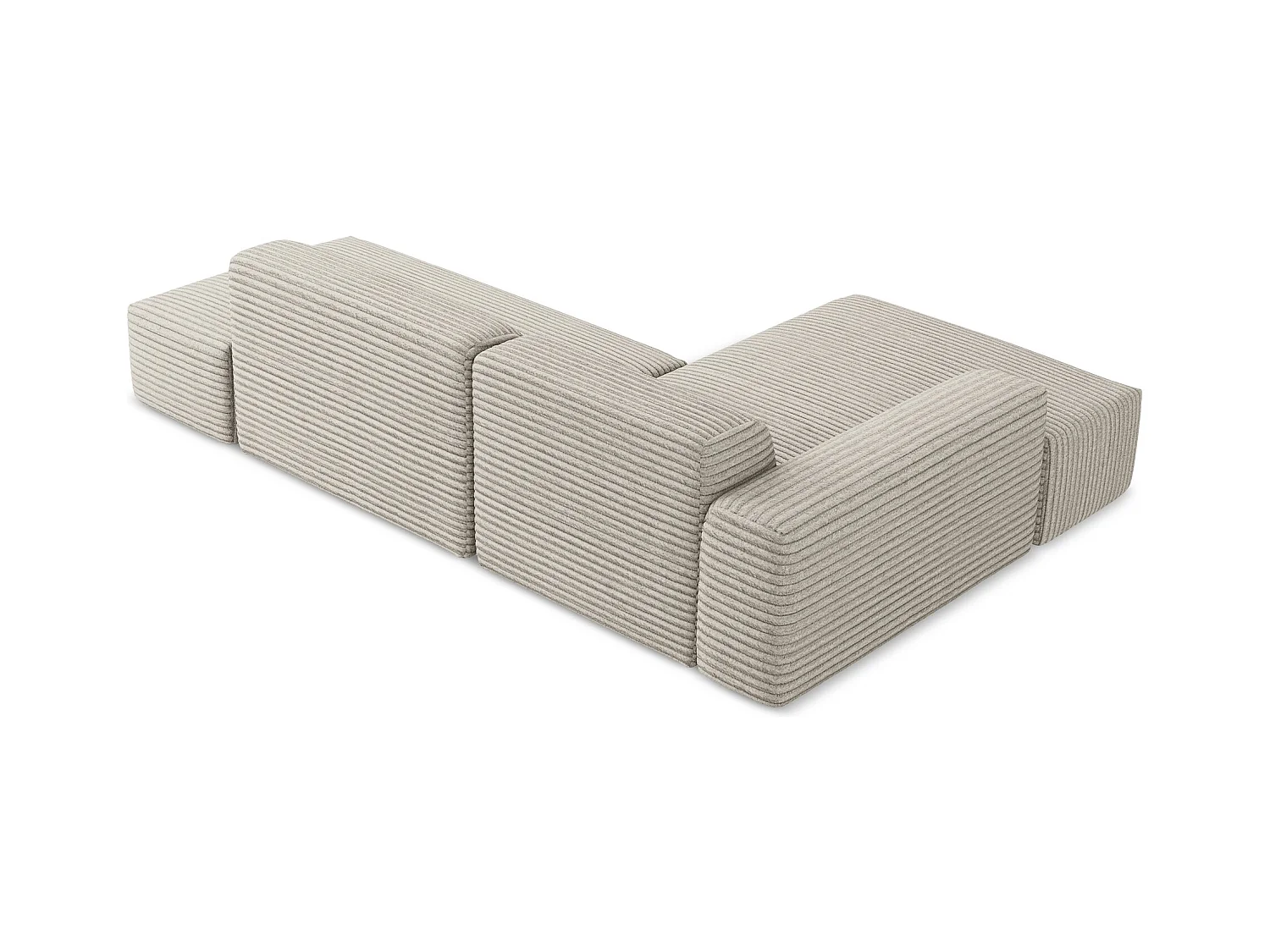 3-Sitzer Modulares Ecksofa - Ecke Rechts - Cord - Dunkelbeige - KELI