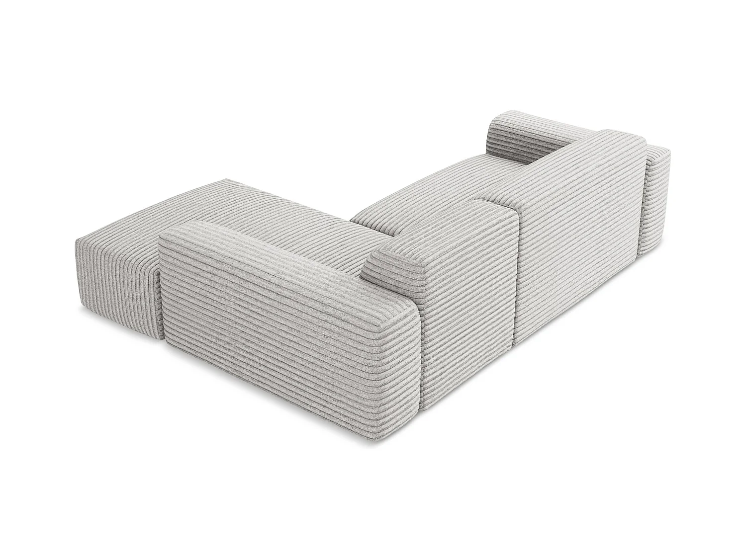 3-Sitzer Modulares Ecksofa - Ecke Rechts - Cord - Hellgrau - KELI