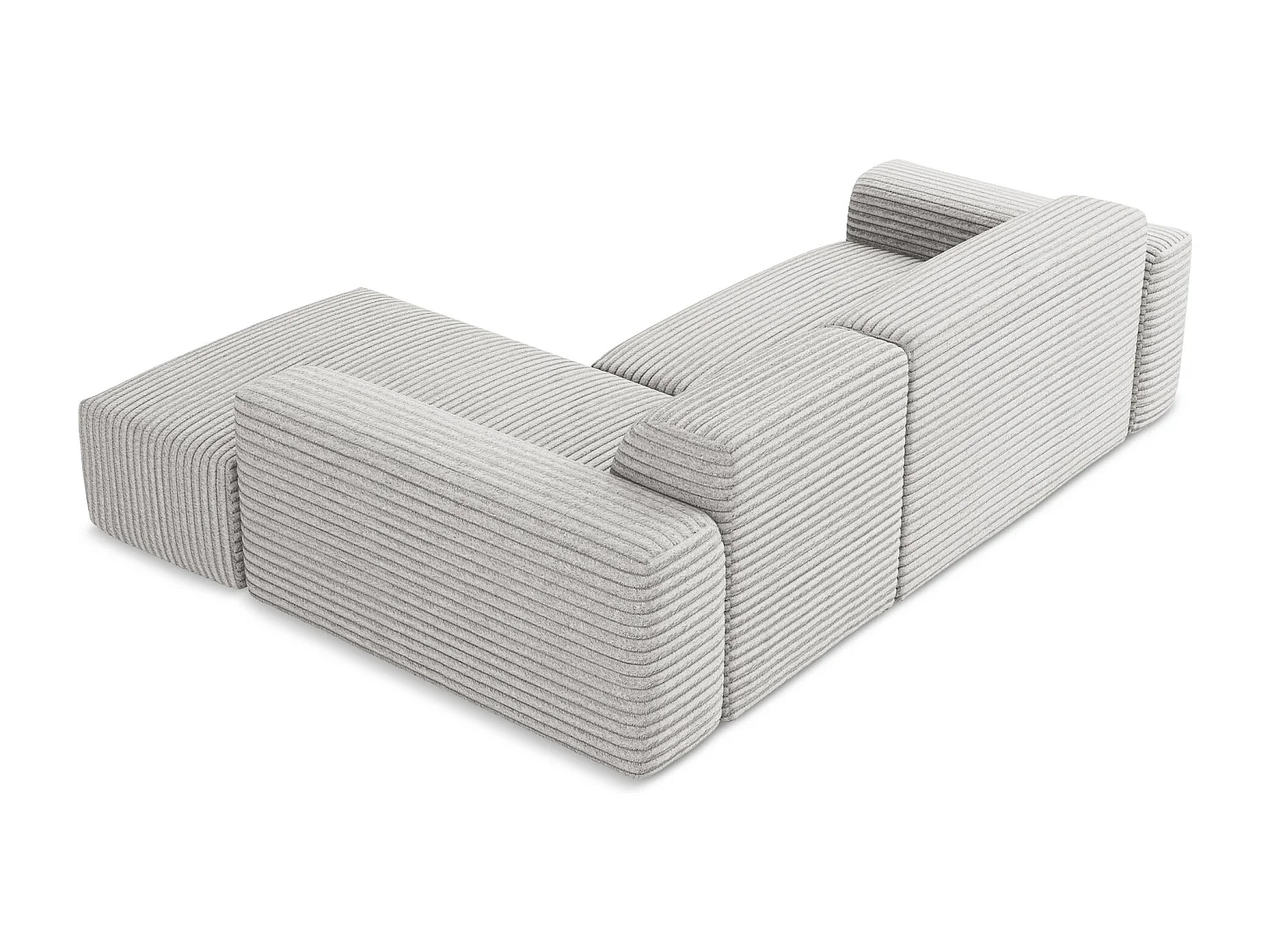 3-Sitzer Modulares Ecksofa - Ecke Rechts - Cord - Hellgrau - KELI