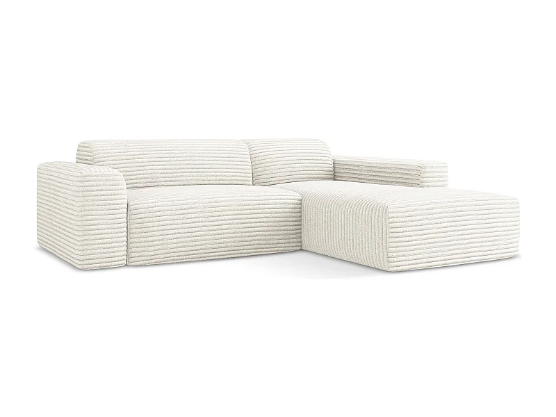 3-Sitzer Modulares Ecksofa - Ecke Rechts - Cord - Hell beige - KELI