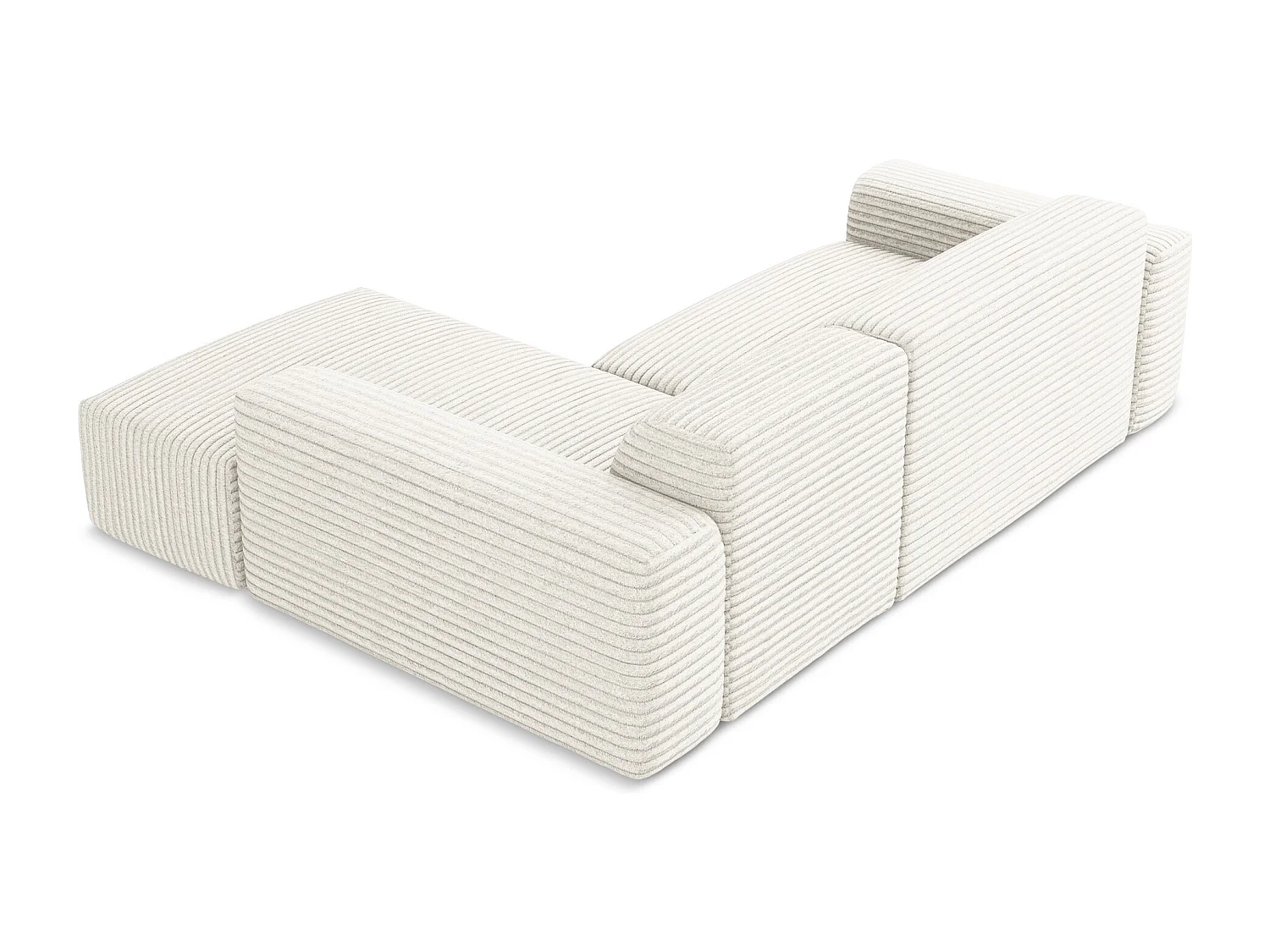 3-Sitzer Modulares Ecksofa - Ecke Rechts - Cord - Hell beige - KELI