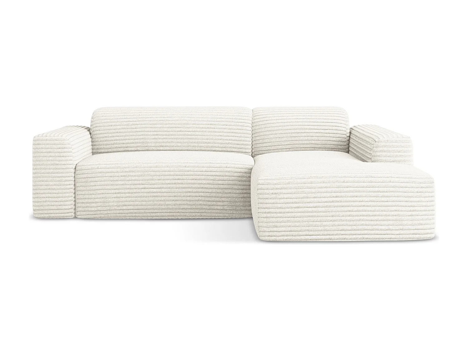 Narożnik prawostronny - z tkaniny sztruksowej - jasny beż - KELI