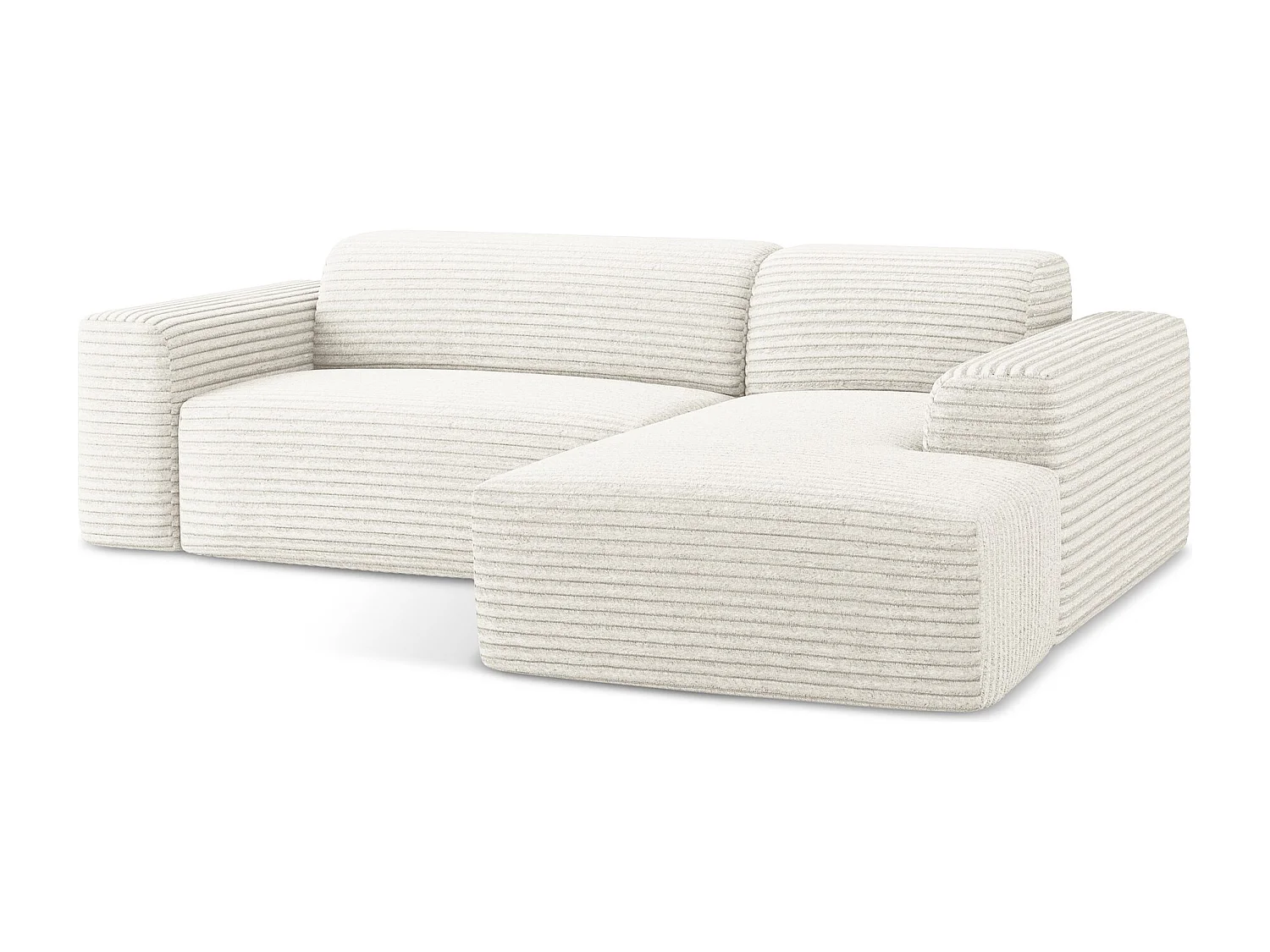 Narożnik prawostronny - z tkaniny sztruksowej - jasny beż - KELI