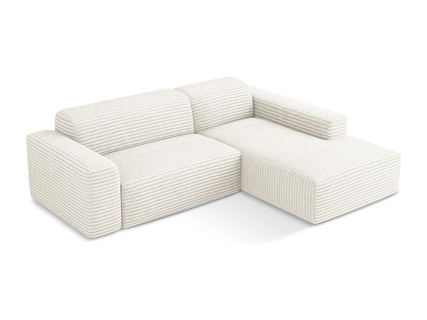 Narożnik prawostronny - z tkaniny sztruksowej - jasny beż - KELI