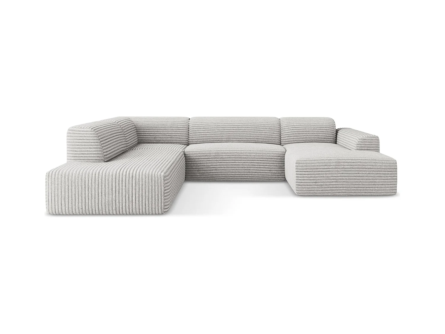 Große Wohnlandschaft Links - - Cord - Hellgrau - KELI