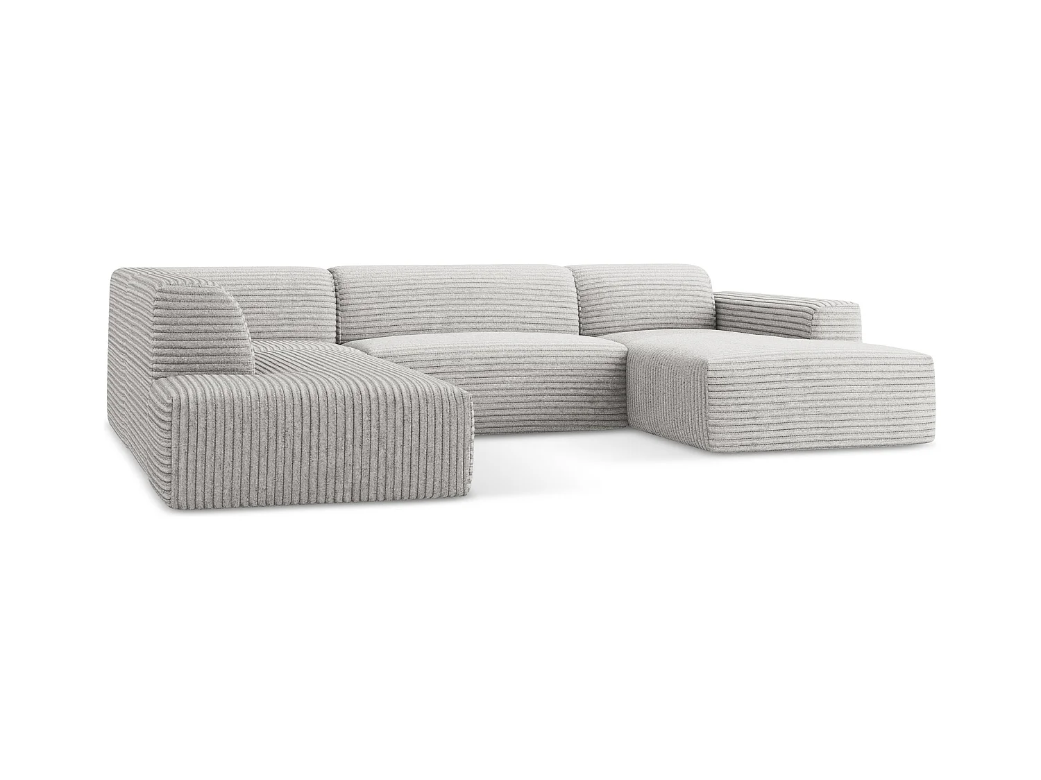 Große Wohnlandschaft Links - - Cord - Hellgrau - KELI