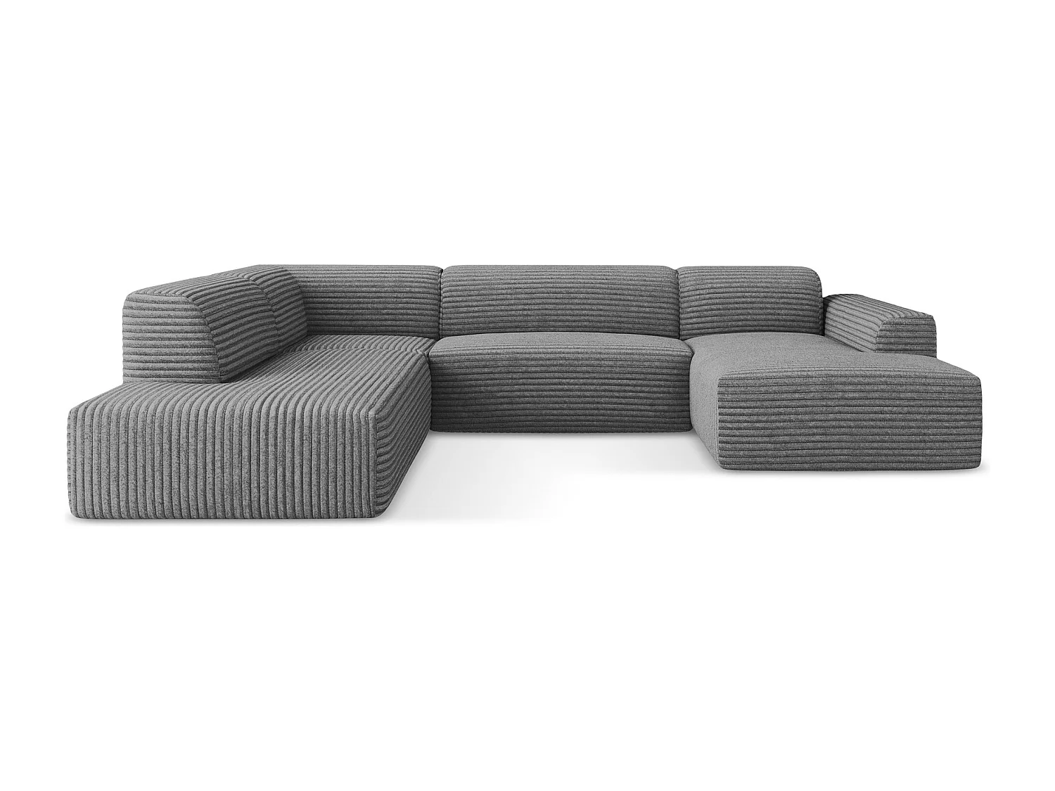 Große Wohnlandschaft Links - - Cord - Dunkelgrau - KELI