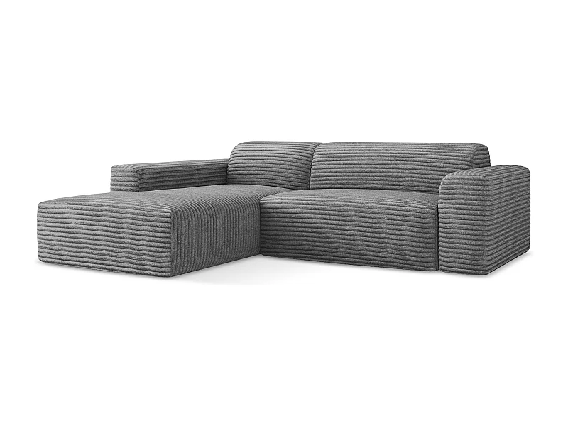 3-Sitzer Modulares Ecksofa - Ecke Links - Cord - Dunkelgrau - KELI