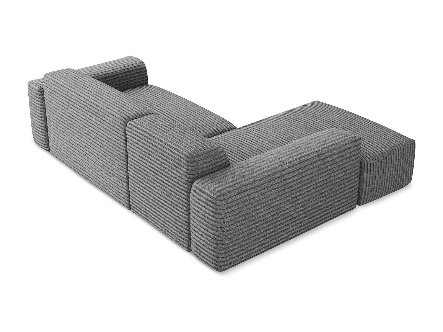 Modulaire hoekbank links van donkergrijs ribfluweel - KELI