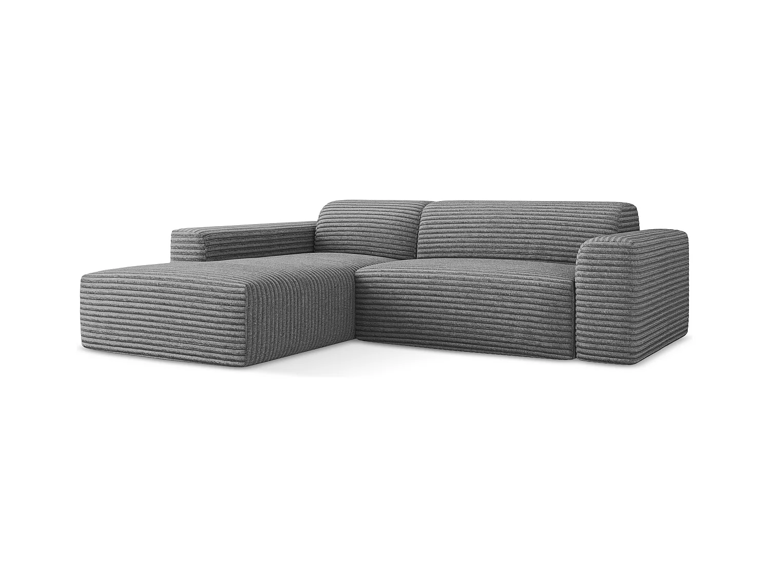 3-Sitzer Modulares Ecksofa - Ecke Links - Cord - Dunkelgrau - KELI
