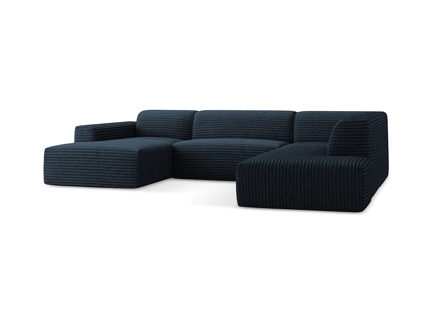 Große Wohnlandschaft Rechts - - Cord - Königsblau - KELI