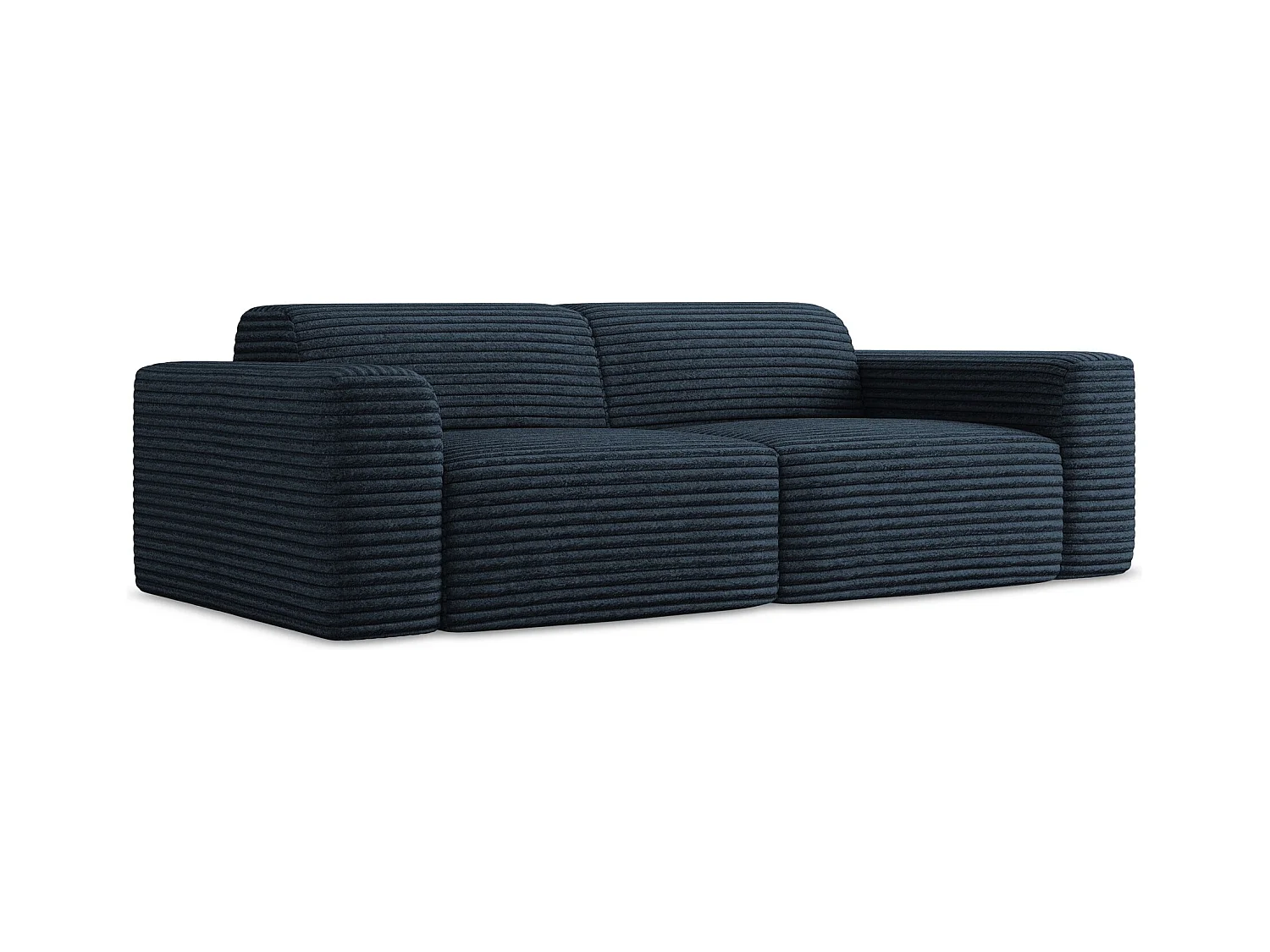 Tweezits modulaire bank van koningsblauw ribfluweel - KELI