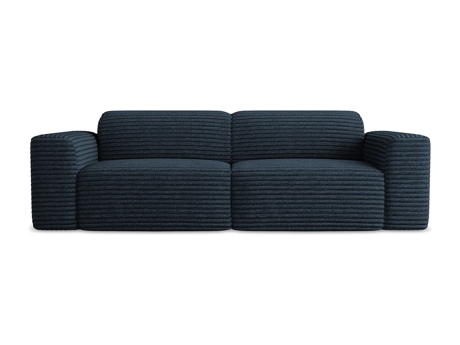 Tweezits modulaire bank van koningsblauw ribfluweel - KELI