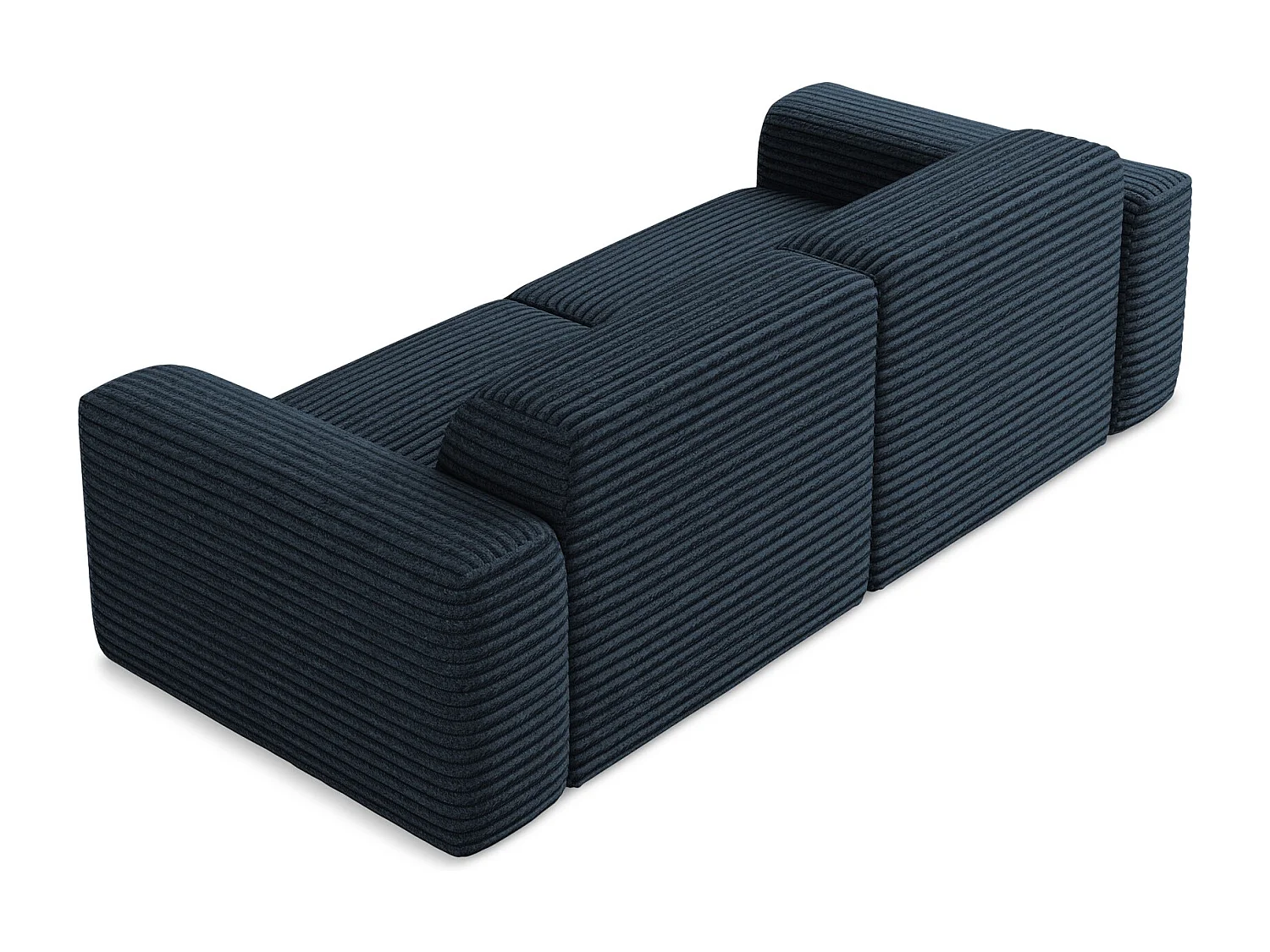 Tweezits modulaire bank van koningsblauw ribfluweel - KELI