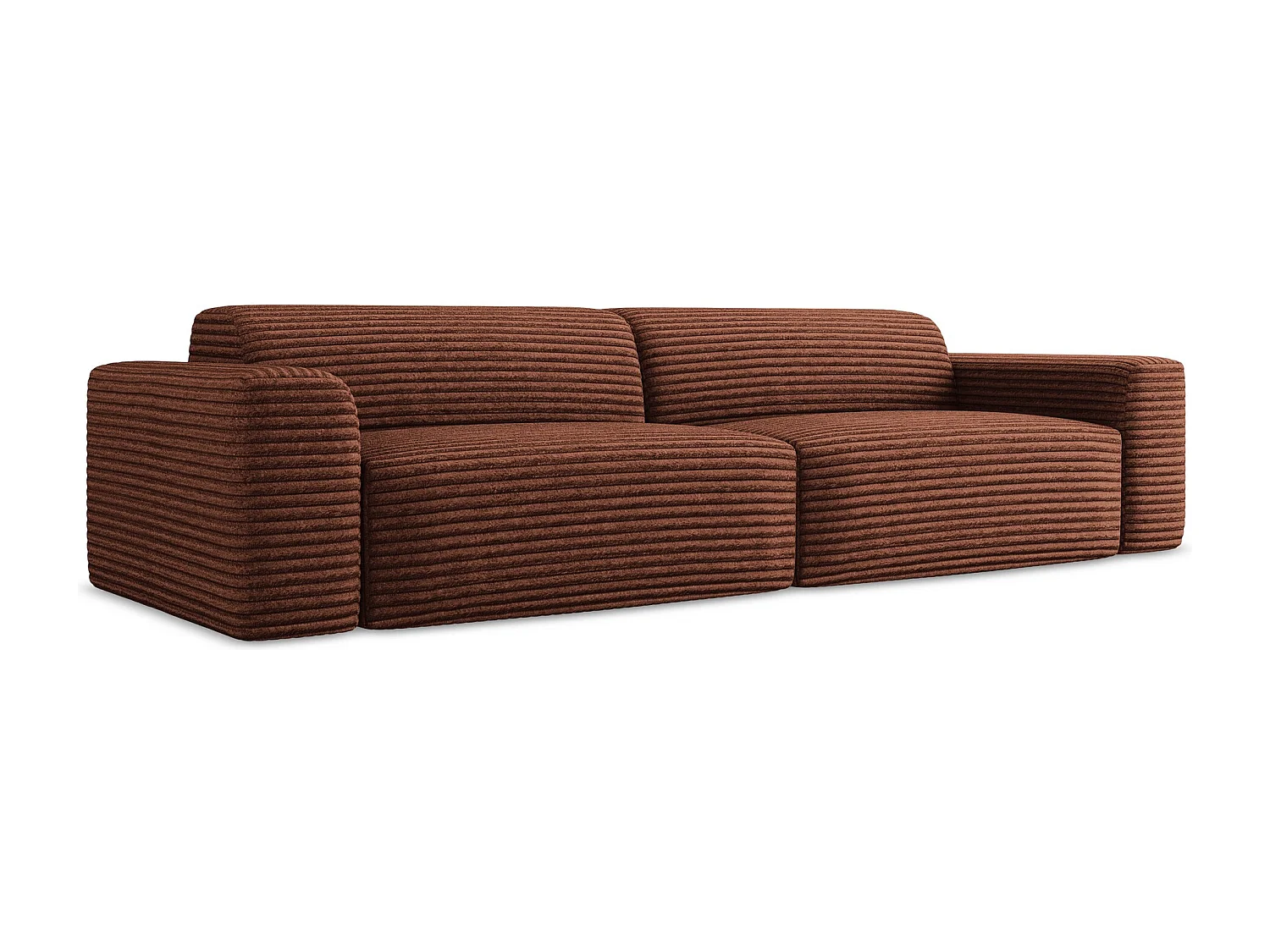 Modulares 4-Sitzer Sofa - - Cord - Terrakotta - KELI