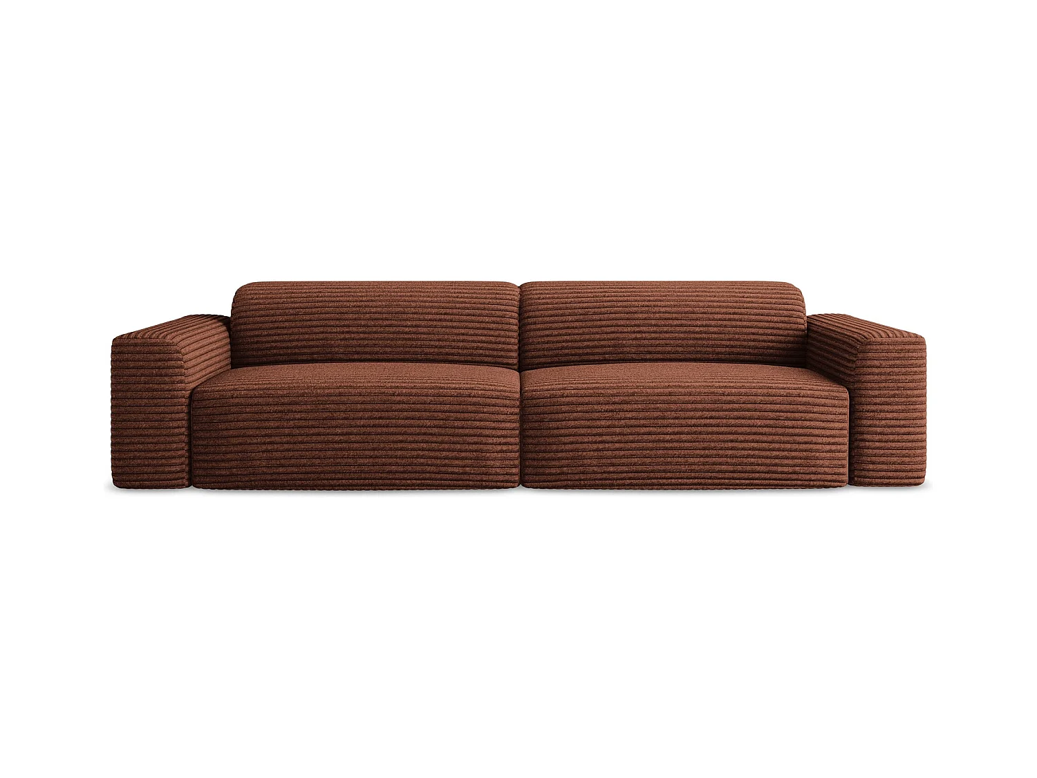Modulares 4-Sitzer Sofa - - Cord - Terrakotta - KELI
