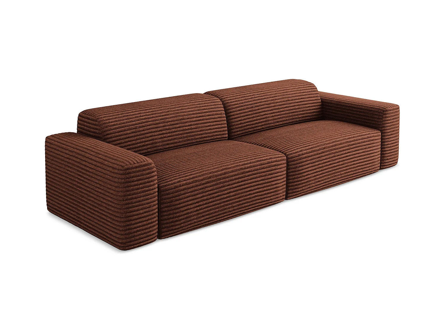 Modulares 4-Sitzer Sofa - - Cord - Terrakotta - KELI