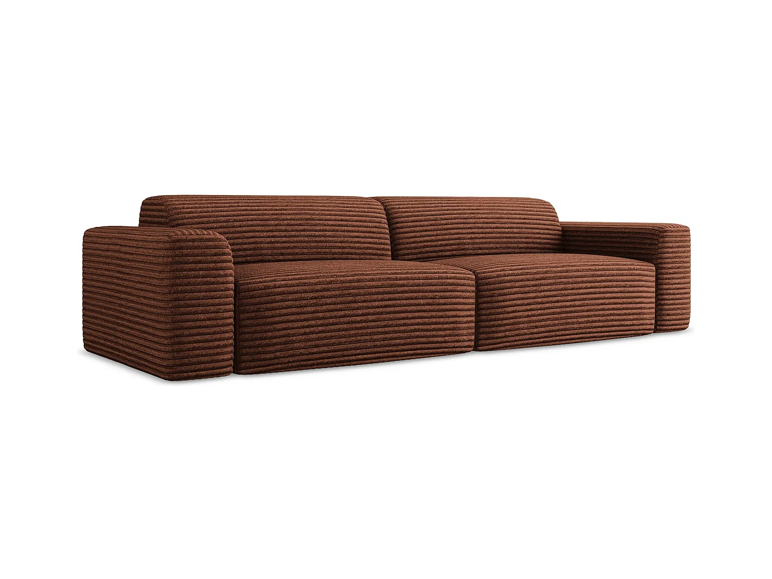 Modulares 4-Sitzer Sofa - - Cord - Terrakotta - KELI