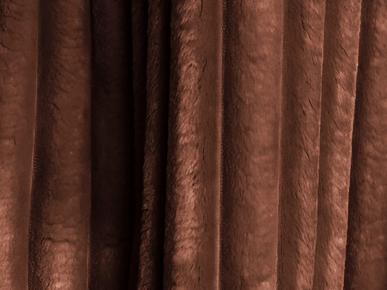 Vierzits modulaire bank van terracotta ribfluweel - KELI