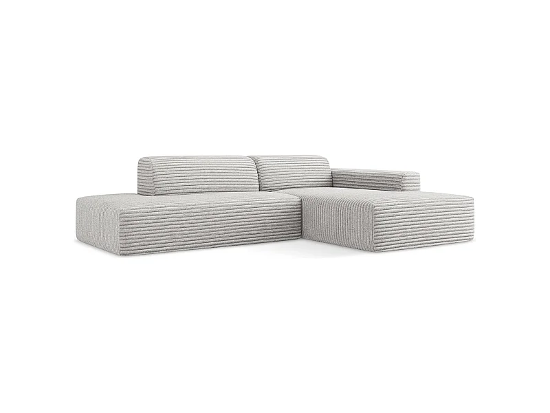 3-Sitzer Modulares Ecksofa - Ecke Links - Cord - Hellgrau - KELI