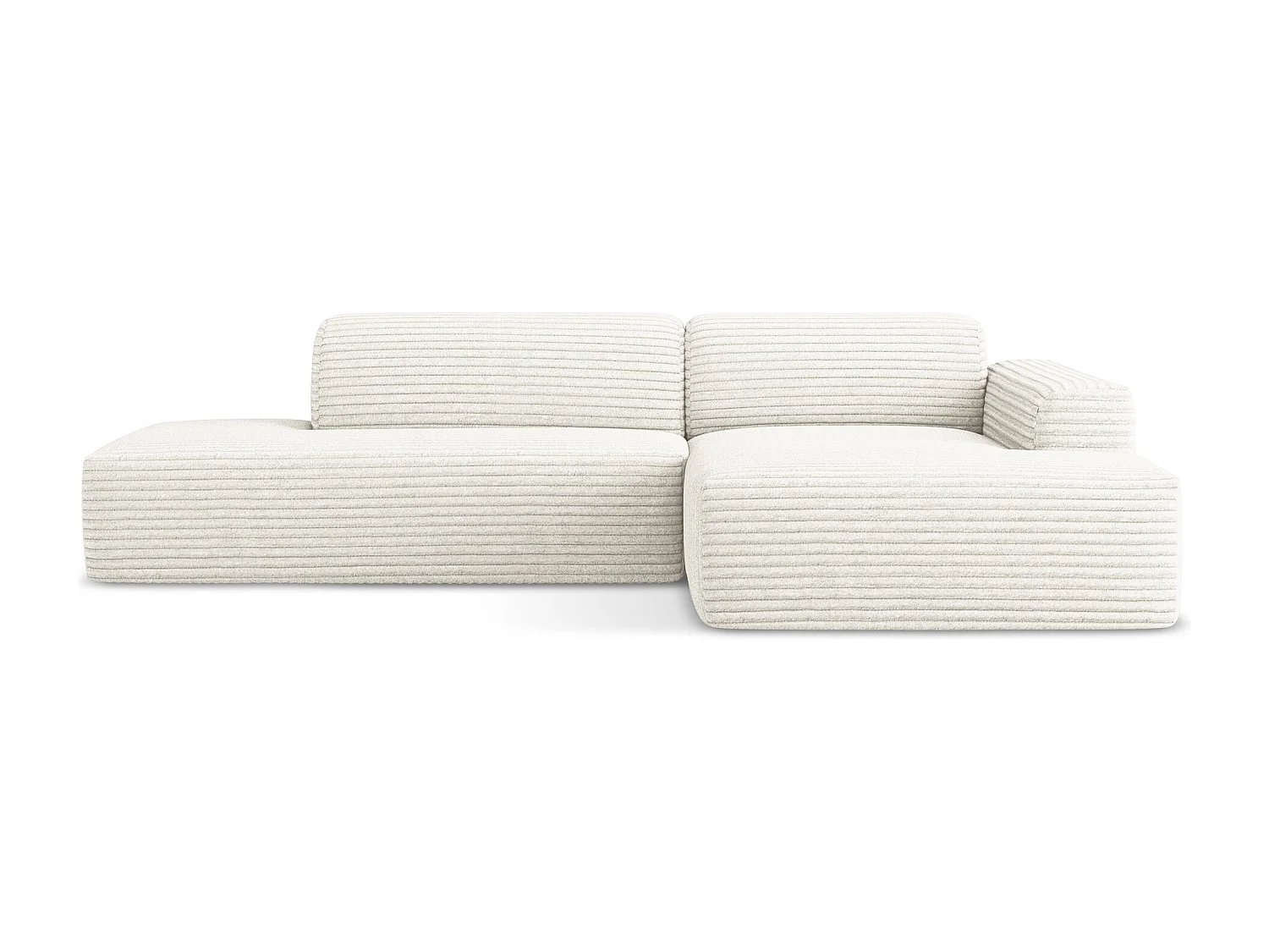 Narożnik lewostronny - z tkaniny sztruksowej - jasny beż - KELI