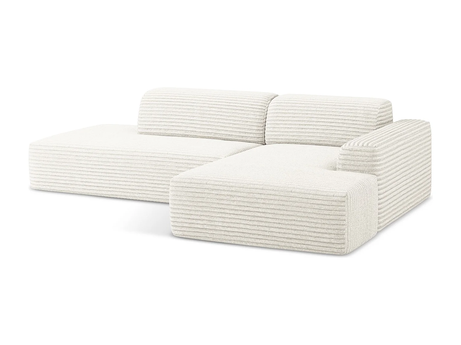 Narożnik lewostronny - z tkaniny sztruksowej - jasny beż - KELI