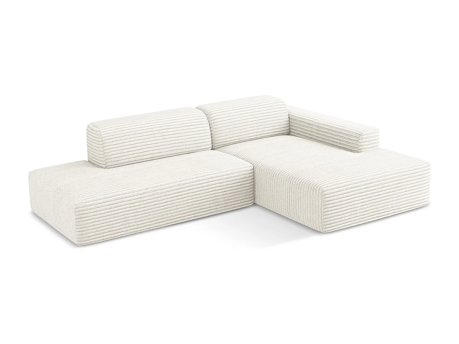 Narożnik lewostronny - z tkaniny sztruksowej - jasny beż - KELI