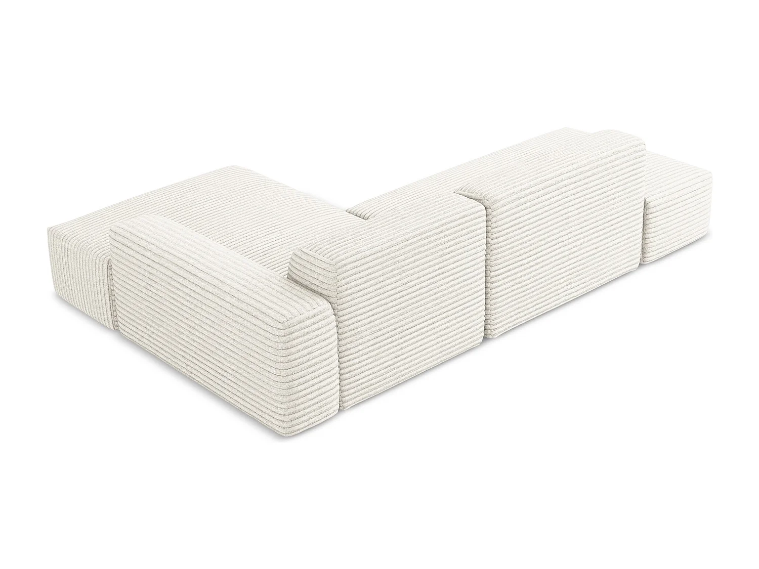 Narożnik lewostronny - z tkaniny sztruksowej - jasny beż - KELI