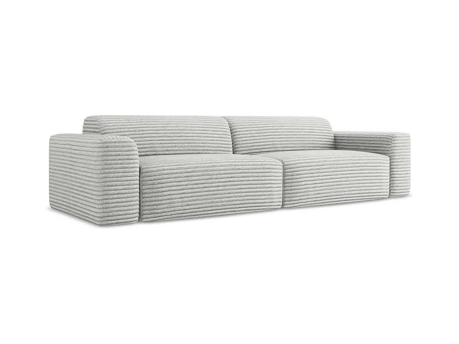 Modulares 4-Sitzer Sofa - - Cord - Hellgrau - KELI