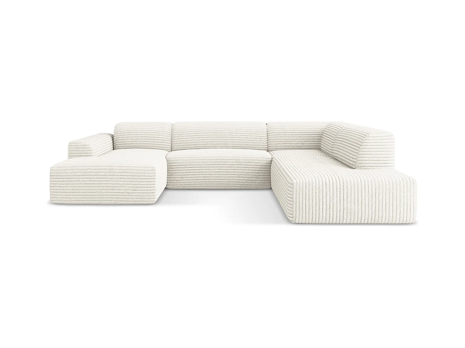 Große Wohnlandschaft Rechts - - Cord - Hell beige - KELI