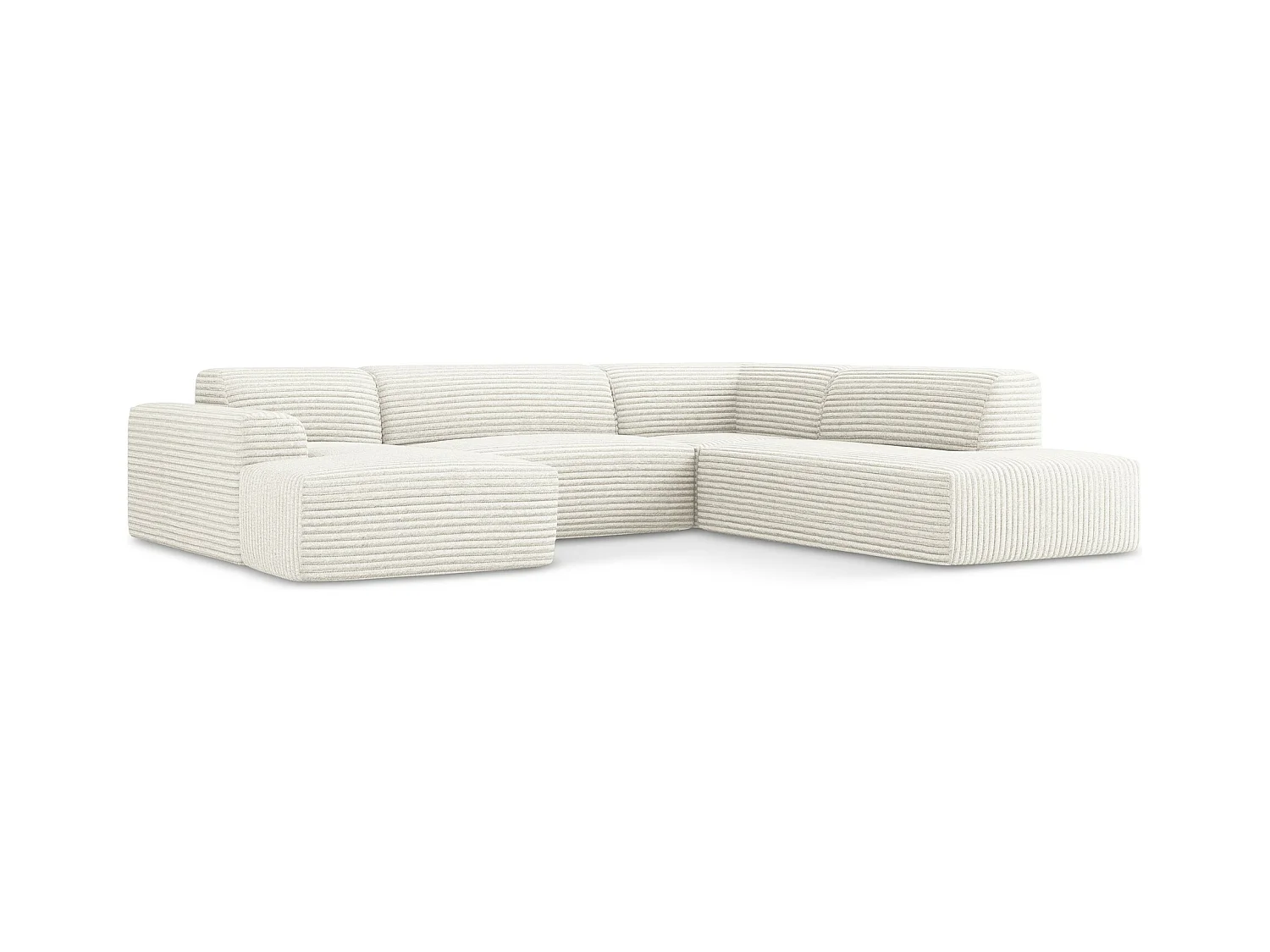 Große Wohnlandschaft Rechts - - Cord - Hell beige - KELI