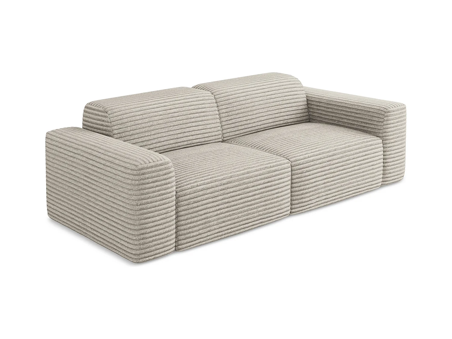 2-Sitzer Sofa - - Cord - Dunkelbeige - KELI