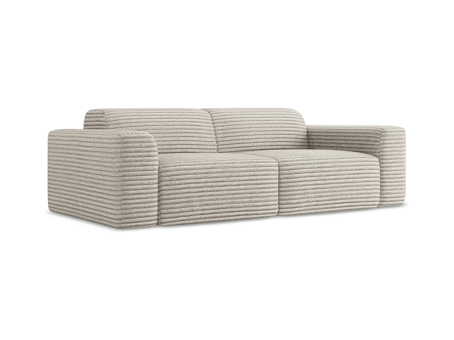 Canapé modulable 2 places en velours côtelé - beige foncé - KELI