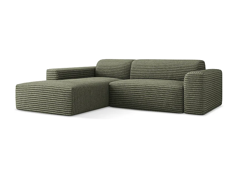 3-Sitzer Modulares Ecksofa - Ecke Links - Cord - Olive - KELI