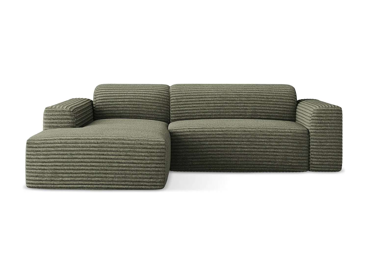 3-Sitzer Modulares Ecksofa - Ecke Links - Cord - Olive - KELI