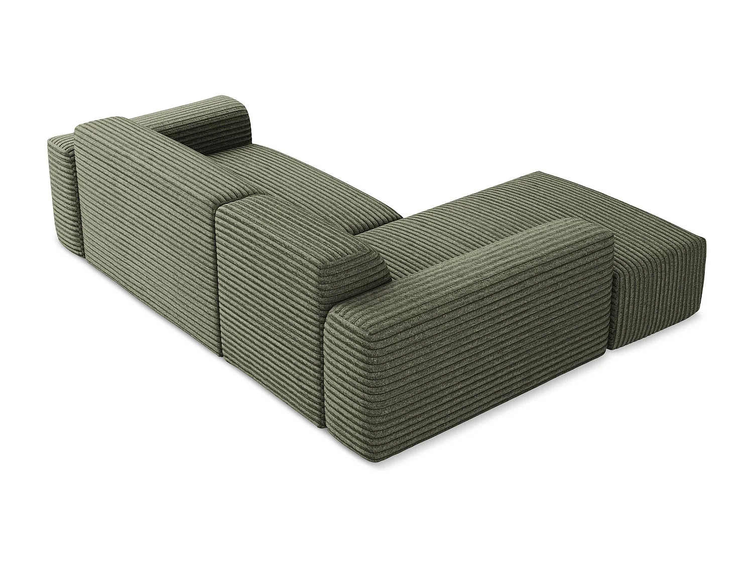 3-Sitzer Modulares Ecksofa - Ecke Links - Cord - Olive - KELI