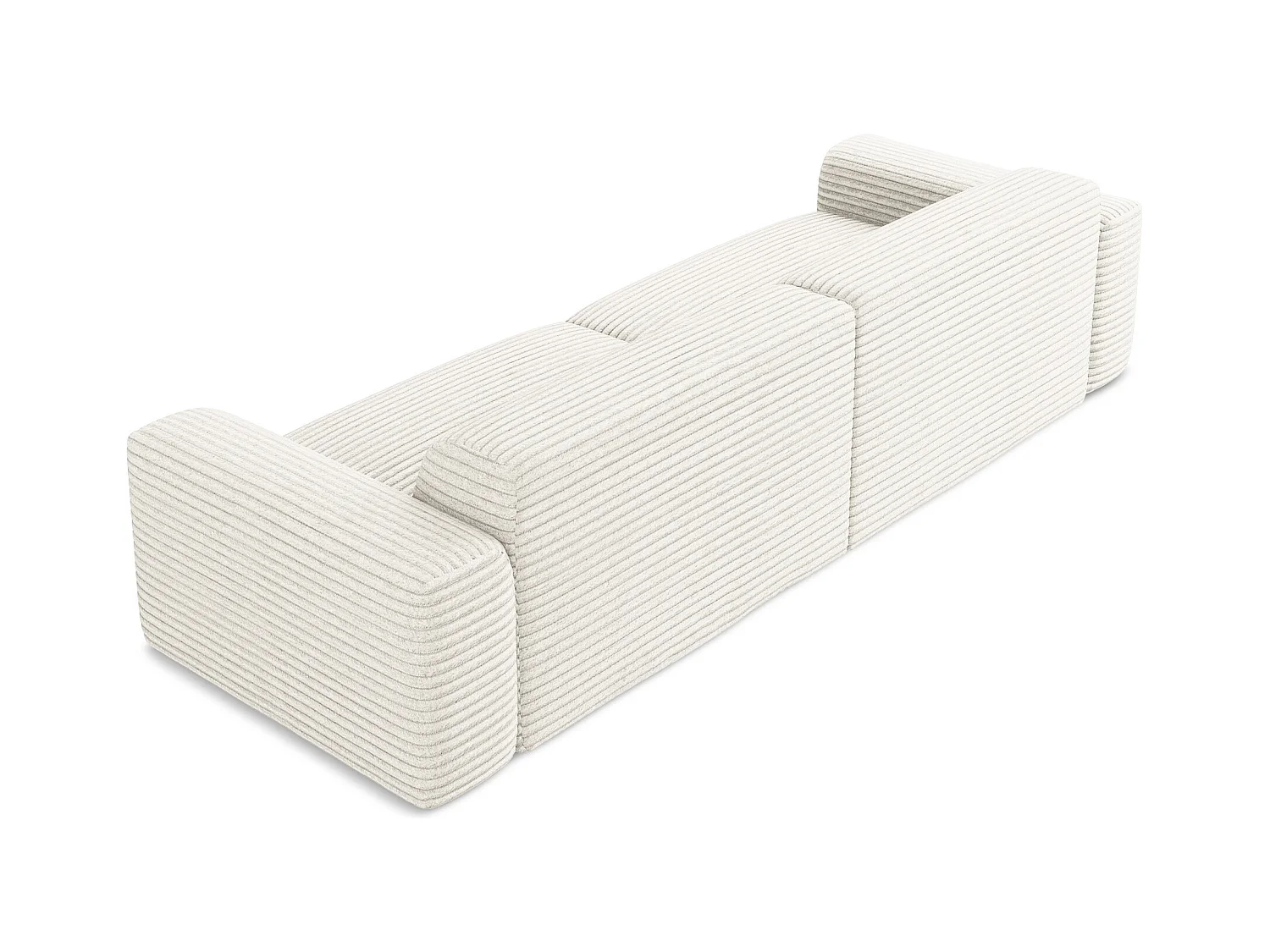 Vierzits modulaire bank van lichtbeige ribfluweel - KELI