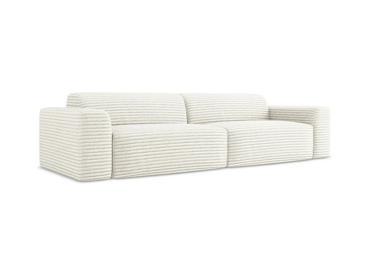 Canapé modulable 4 places en velours côtelé - beige clair - KELI
