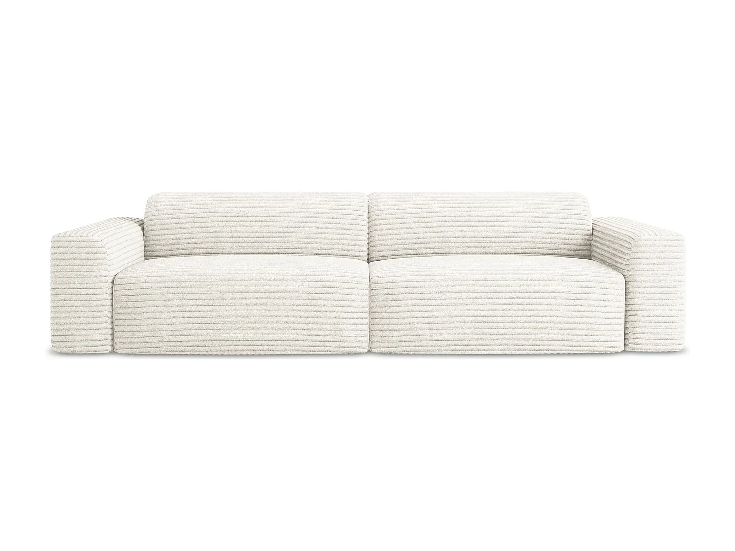 Canapé modulable 4 places en velours côtelé - beige clair - KELI