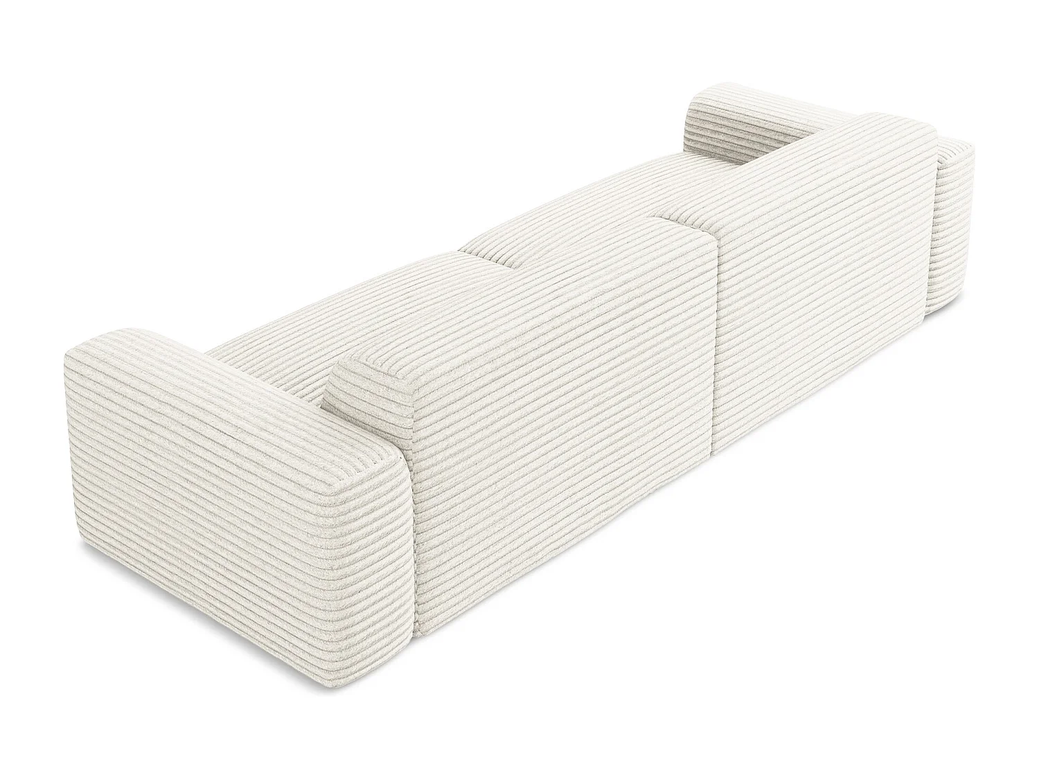 Canapé modulable 4 places en velours côtelé - beige clair - KELI