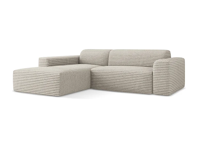 3-Sitzer Modulares Ecksofa - Ecke Links - Cord - Dunkelbeige - KELI