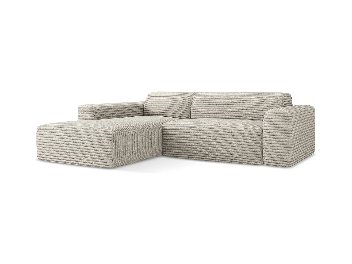 3-Sitzer Modulares Ecksofa - Ecke Links - Cord - Dunkelbeige - KELI
