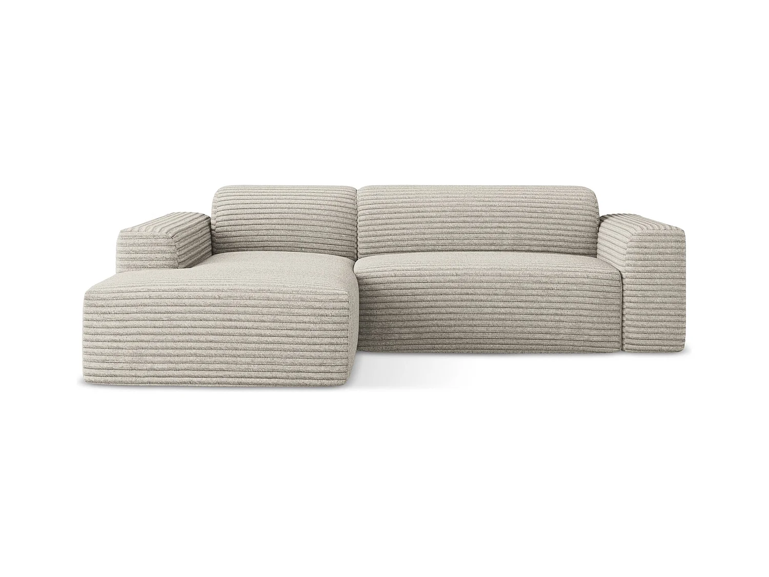 3-Sitzer Modulares Ecksofa - Ecke Links - Cord - Dunkelbeige - KELI