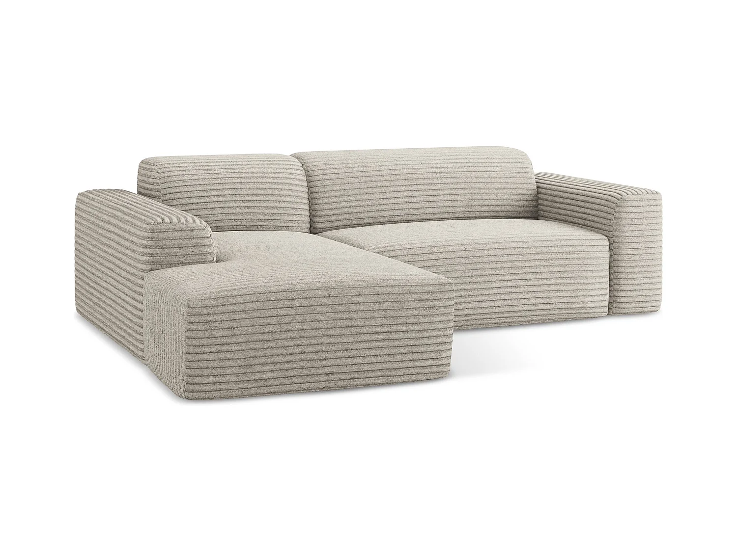 3-Sitzer Modulares Ecksofa - Ecke Links - Cord - Dunkelbeige - KELI